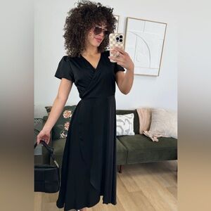 Elegant Black Wrap Dress